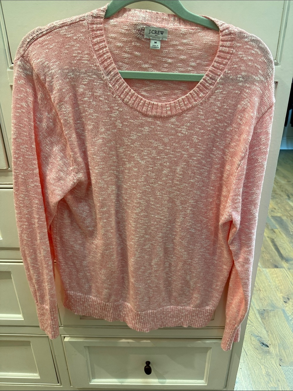 J. Crew Heathered Pink Crewneck Sweater